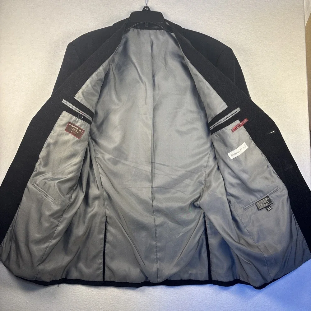 Angelo Latrice‎ Mens Black Corduroy Sport Coat 42L Blazer Sports Jacket